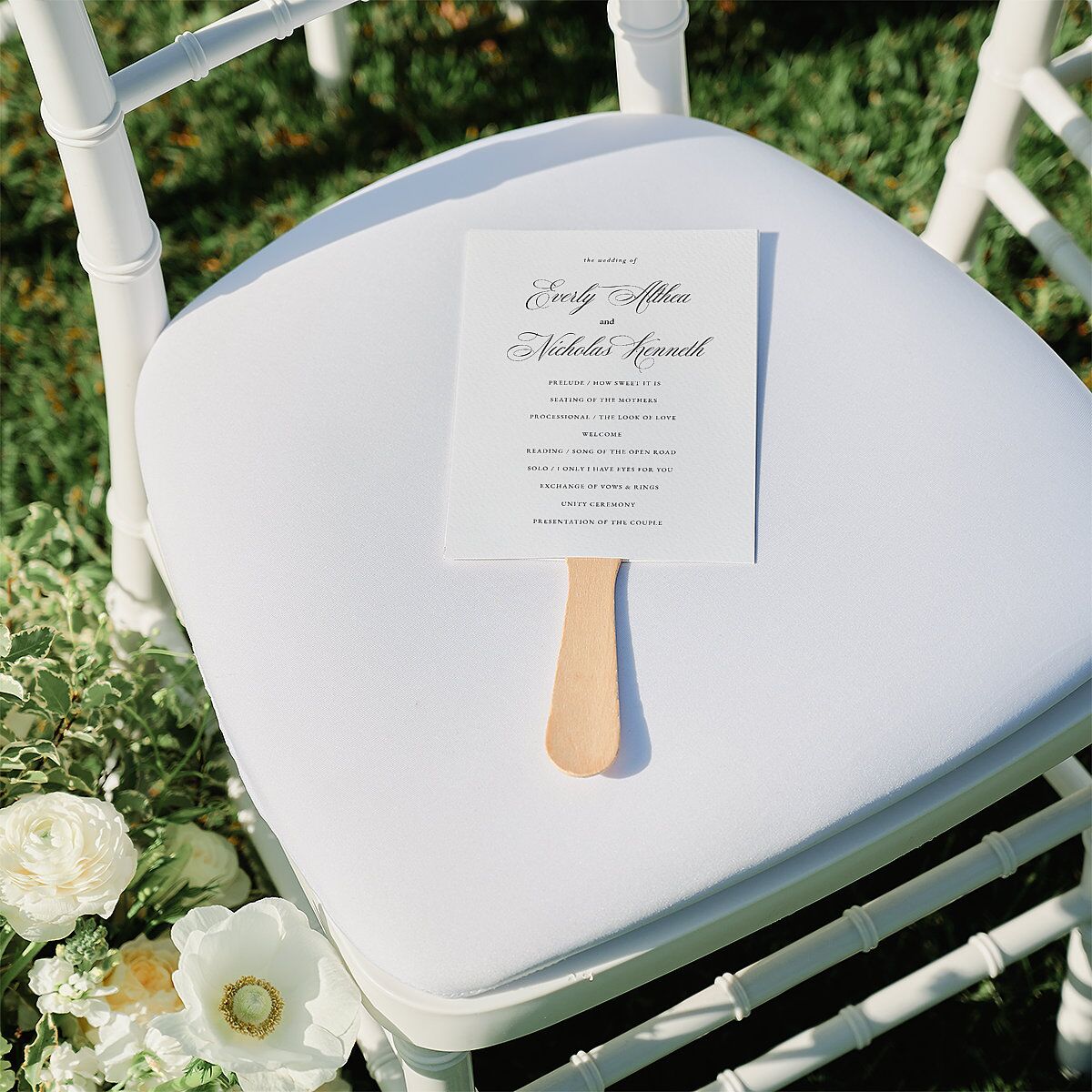 Exquisite Calligraphy Fan Programs Pure White Signature Standard