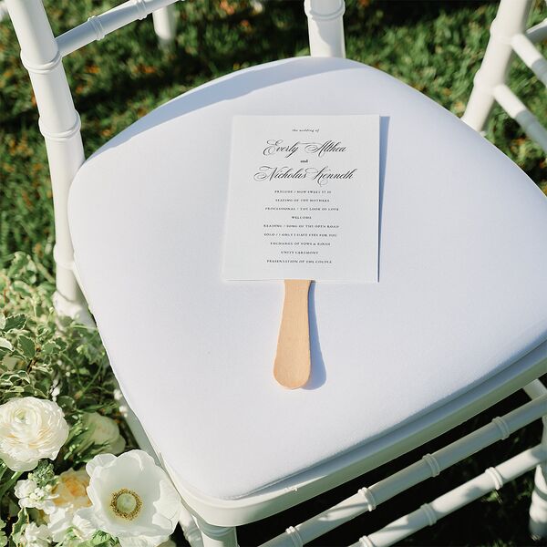 Exquisite Calligraphy Fan Programs Pure White Signature Standard