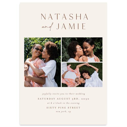 Simple Gallery Wedding Invitations Camel Signature Blank No Standard