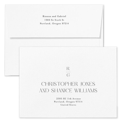 Bohemian Altar Wedding Invitation Envelopes Terracotta Fawn Both Recipient and Return Addresses Standard Signature
