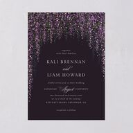 Elegant Fairytale Wisteria Foil Wedding Invitations Gold Regency Signature Blank No Standard