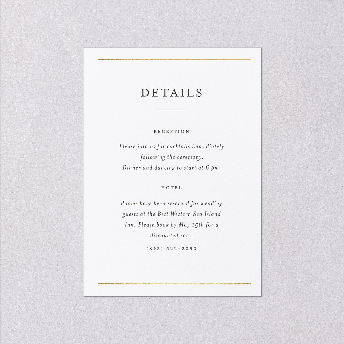 Southern Oak Tree Foil Wedding Enclosure Cards Gold Pure White Signature