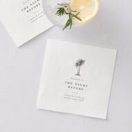 Palm Tree Icon Cocktail Napkins Champagne Napkin Uncoined