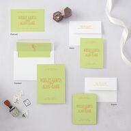 Hollywood Type Save the Date Cards Avocado Signature smooth Blank No Standard