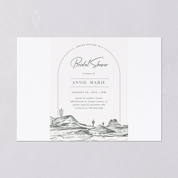 Western Cactus Bridal Shower Invitations Eucalyptus Signature Blank