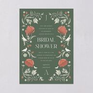 Crafted Garden Bridal Shower Invitations Deep Olive Signature Blank Standard