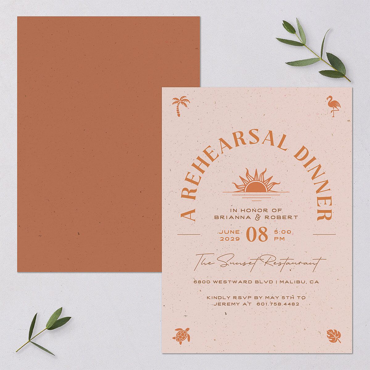 Beach Party Rehearsal Dinner Invitations Pink Cotton Signature Blank Standard
