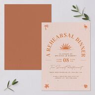 Beach Party Rehearsal Dinner Invitations Pink Cotton Signature Blank Standard