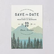 Vintage Mountain Save The Date Cards Pool Signature smooth Blank No Standard
