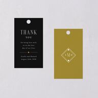 Old Hollywood Glam Favor Gift Tags Charcoal Signature