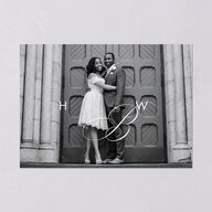 Polished Frame Save The Date Cards Silver Licorice Signature smooth Blank No