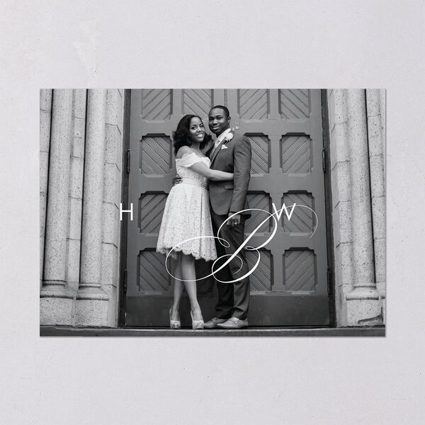 Polished Frame Save The Date Cards Silver Licorice Signature smooth Blank No