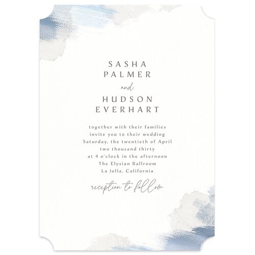 Minimal Brush Wedding Invitations Slate Signature Blank No Ticket