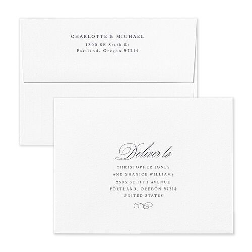 Classic Romantic Photo Save the Date Magnet Envelopes Ink Blue White Both Recipient and Return Addresses Signature Standard
