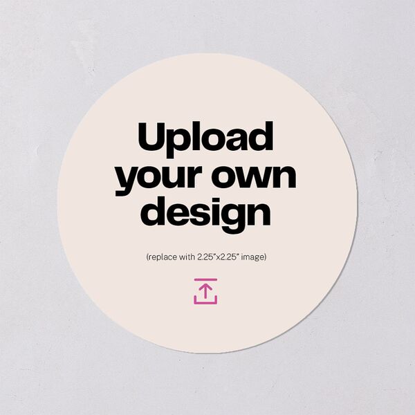 Upload Your Own Design Wedding Stickers Pure White Circle