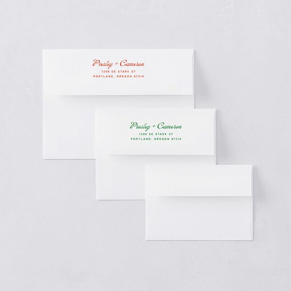 Cabana Stripes Wedding Invitation Envelopes Pastel Blue Standard White Both Recipient and Return Addresses Signature