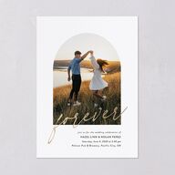 Forever Arch Foil Wedding Invitations Gold Pure White Signature Blank No Standard