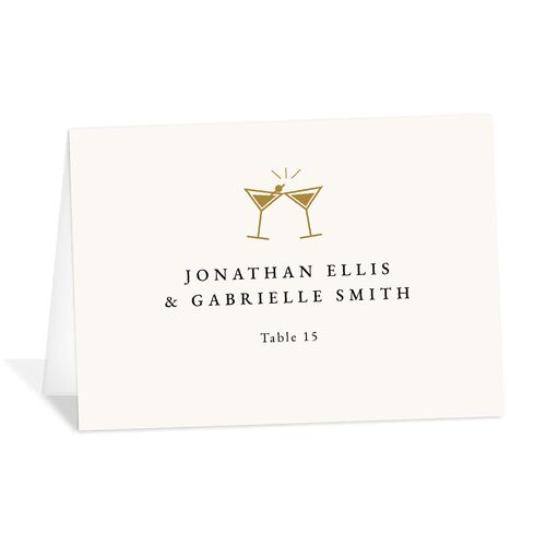 Old Hollywood Glam Place Cards Champagne Signature