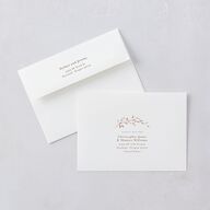 Oval Garland Foil Wedding Invitations Sepia Gold Signature Blank No Standard
