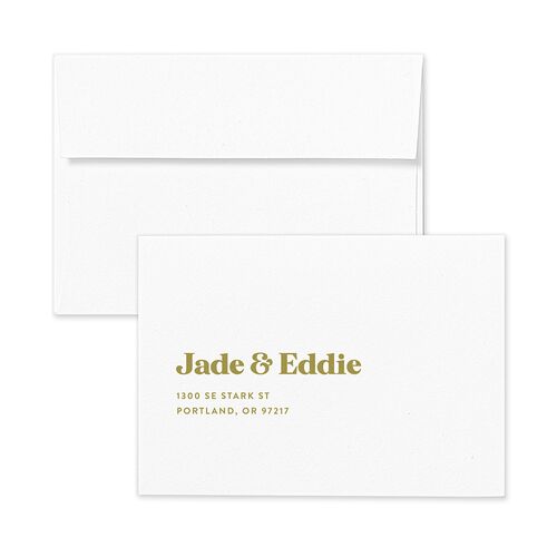 Music Lovers Response Card Envelopes Terracotta Olive Return Address Signature Standard