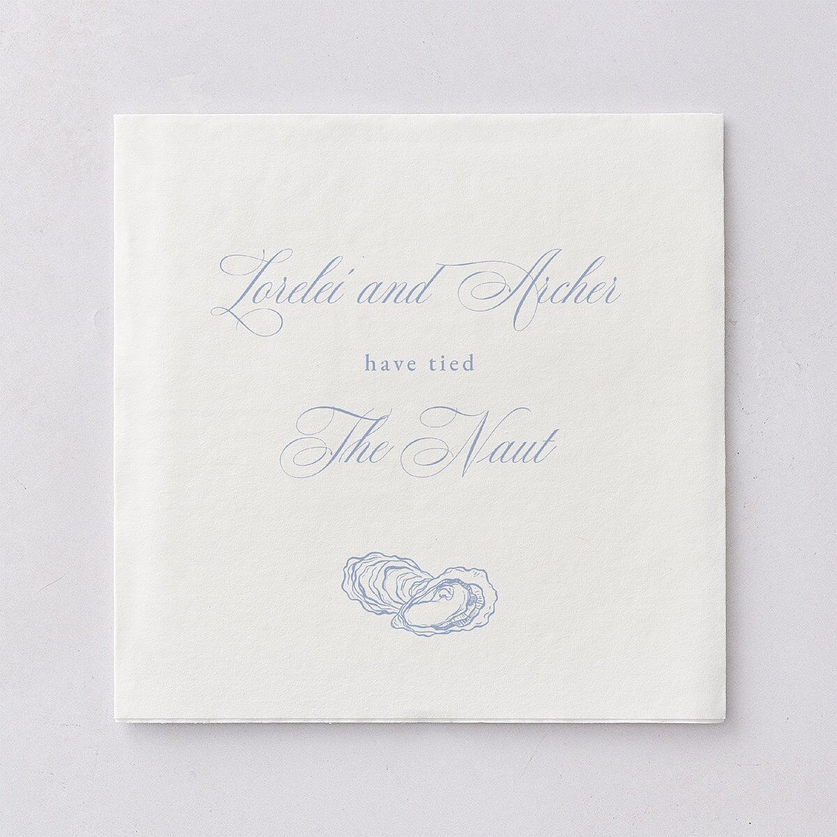Coastal Oysters and Anchors Luncheon Napkins Sea Blue Napkin Uncoined