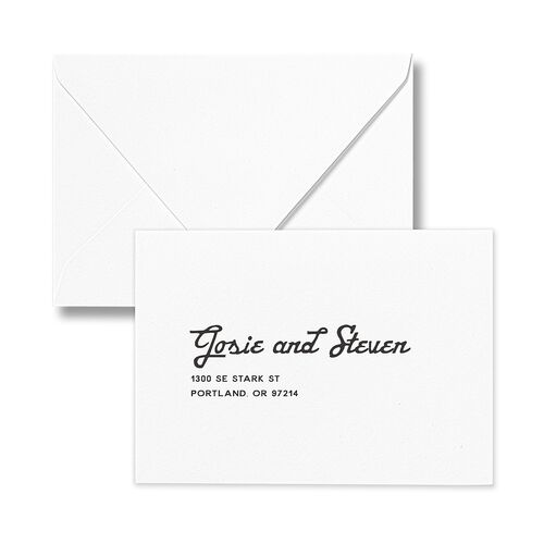 Vintage Retro Ski Poster Response Card Euro Envelopes White Canary Return Address Luxe