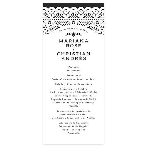 Papel Picado De Mexico Wedding Programs Charcoal Signature