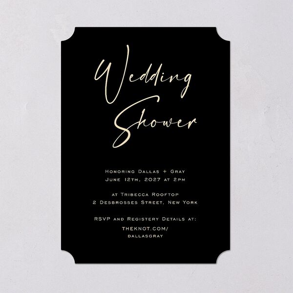 Simply Striking Bridal Shower Invitations Midnight Signature Blank