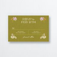 Wildflower Nouveau All-in-One Wedding Invitations Dark Camo Signature Light Both Recipient and Return Addresses No