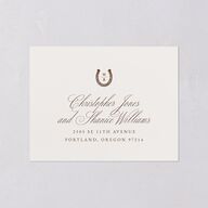 Western Horseshoe Botanical All-in-One Wedding Invitations Mocha Signature Light Both Recipient and Return Addresses No
