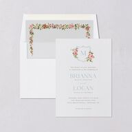 Watercolor Floral Crest Envelope Liners Shell Pink Standard