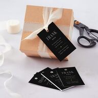 Old Hollywood Glam Favor Gift Tags Charcoal Signature