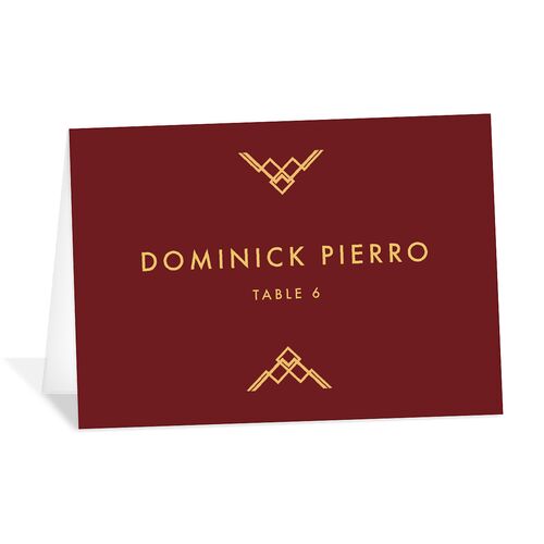 Vintage Hollywood Place Cards Maroon Signature