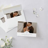 Elegant Photo Monogram Thank You Cards Pure White