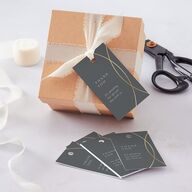Minimal Rings Favor Gift Tags Gold Slate Signature