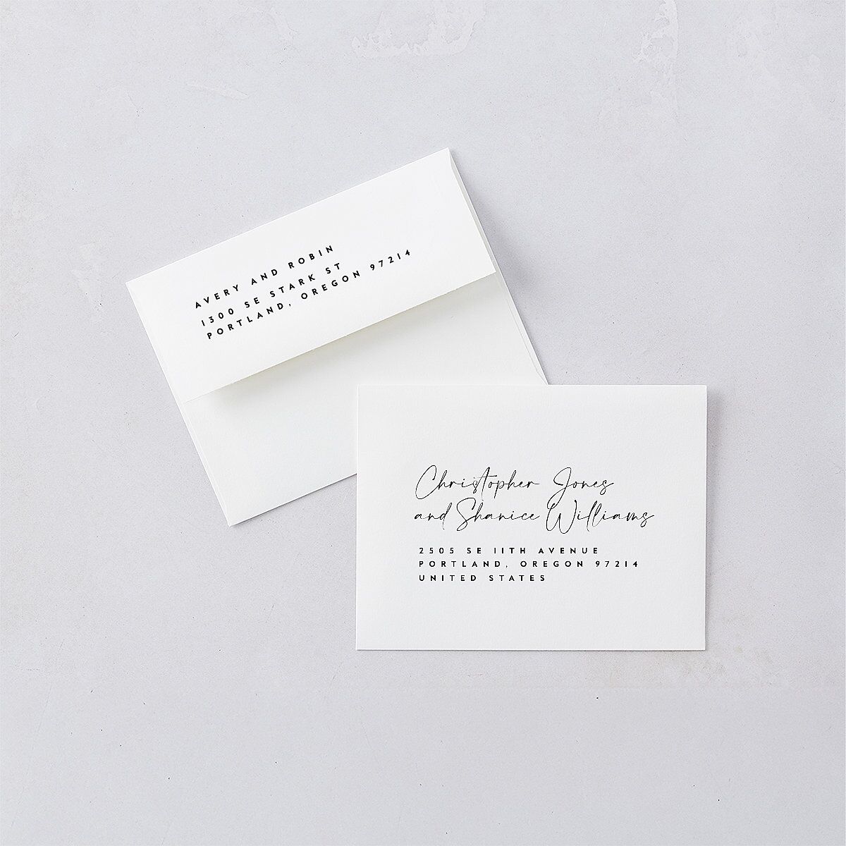 Modern Vow Save the Date Petite Cards Charcoal Signature smooth Blank No Standard