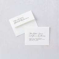 Modern Vow Save the Date Petite Cards Charcoal Signature smooth Blank No Standard