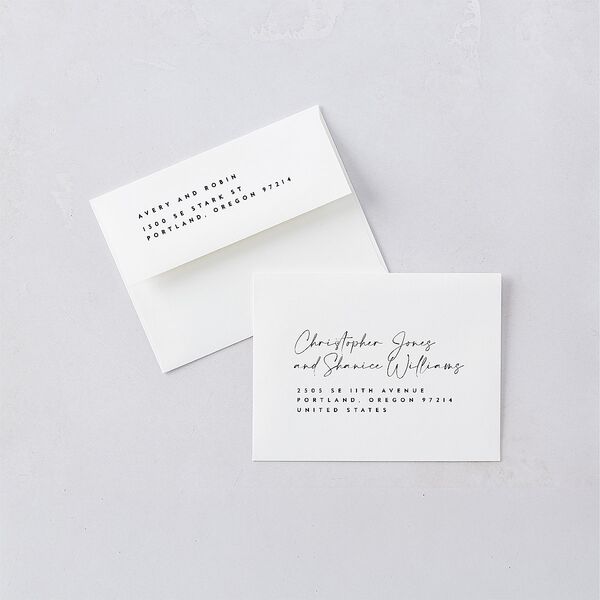 Modern Vow Save the Date Petite Cards Charcoal Signature smooth Blank No Standard