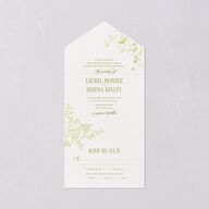 Vintage French Botanical All-in-One Wedding Invitations Meadow Signature Light Both Recipient and Return Addresses No