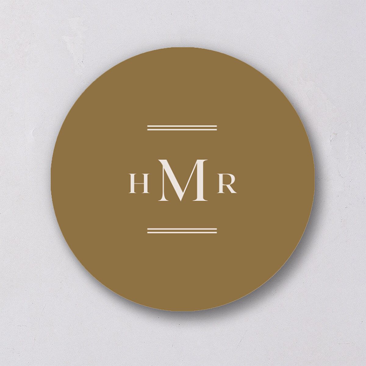 Antique Scallop Frame Wedding Stickers Linen Circle