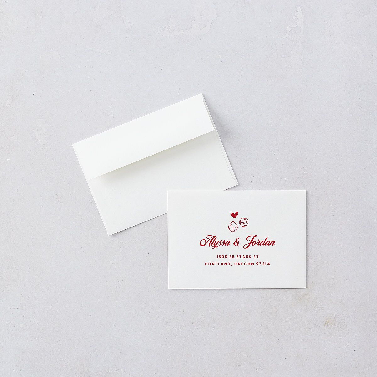 Hand Drawn Las Vegas Hearts Wedding Response Cards Ruby Signature Standard