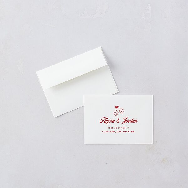 Hand Drawn Las Vegas Hearts Wedding Response Cards Ruby Signature Standard