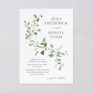 Curved Garland Wedding Invitations Pure White Signature Blank No Standard