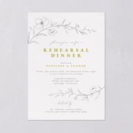 Graceful Botanical Rehearsal Dinner Invitations Gold Signature Blank Standard