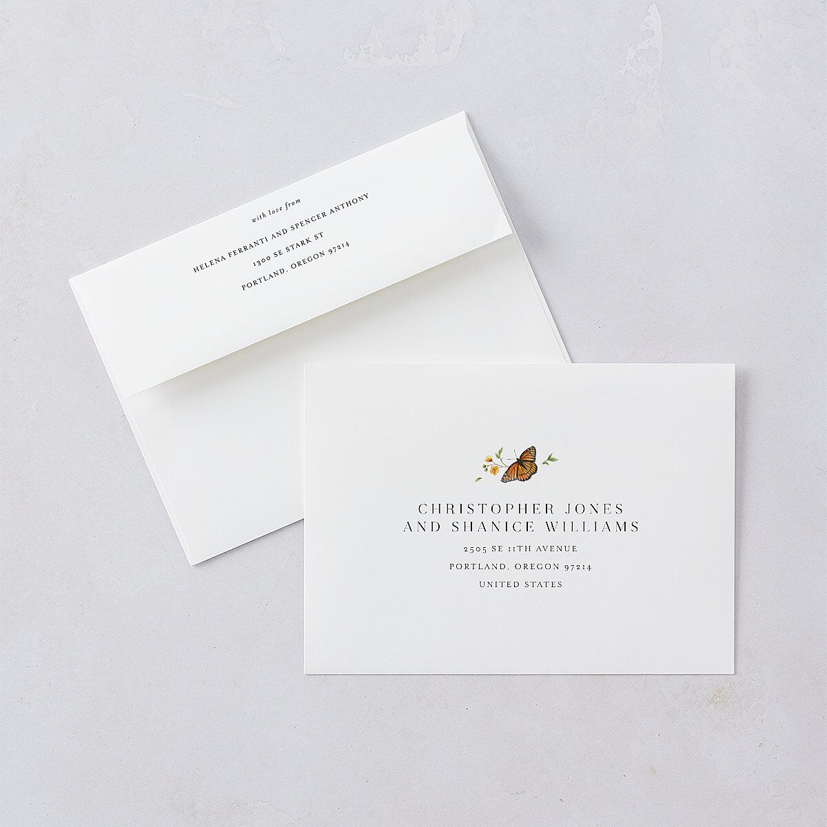 Rustic Butterflies Wedding Invitations Pure White Signature Blank No Standard