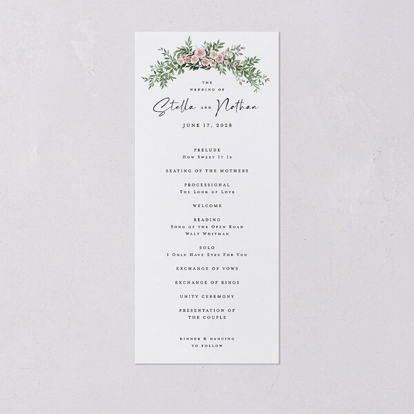 Floral Arc Wedding Programs Shell Pink Signature