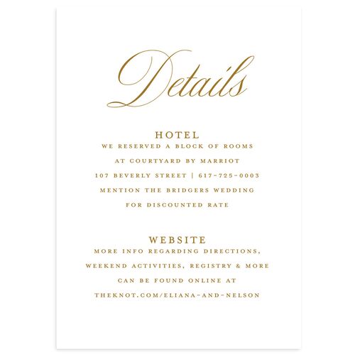 Classic Photo Wedding Enclosure Cards Marigold Signature Standard