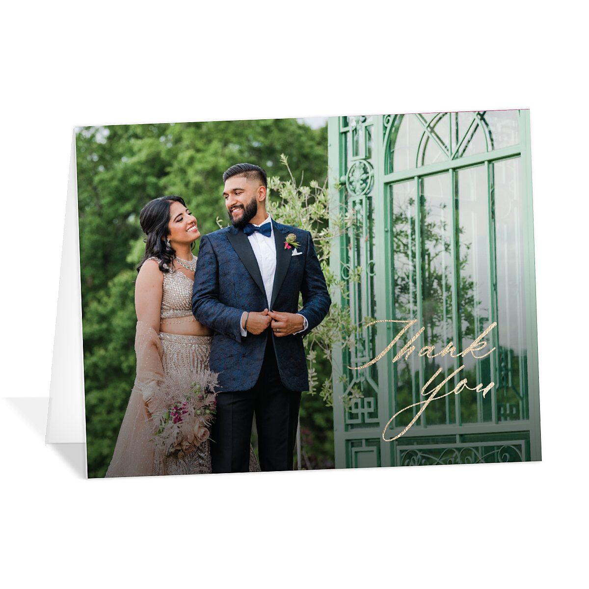 Gilded Lehenga Thank You Cards