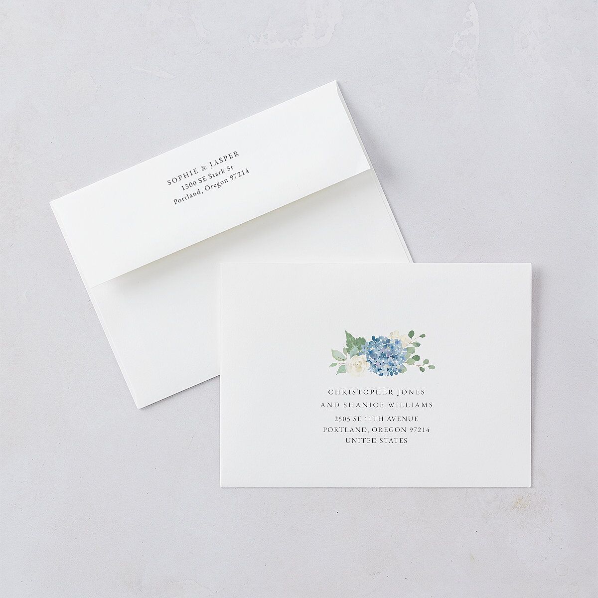 Gilded Hydrangea Wedding Invitations Gold Ocean Signature Blank No Standard