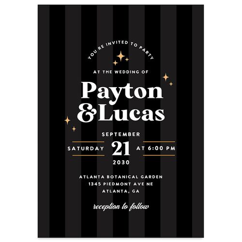 Colorful Retro Stripes Wedding Invitations Licorice Signature Blank No Standard